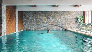 Indoor pool, pool loungers