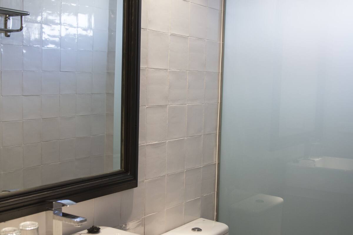 economy room, 1 double bed, non smoking, city view | bathroom | free toiletries, hair dryer, towels