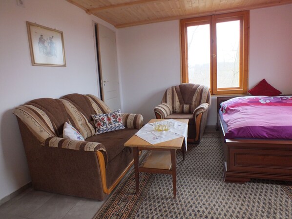 Casa, vista al viñedo | Área de sala de estar | Televisión y reproductor de DVD 