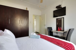 Desk, free WiFi, bed sheets