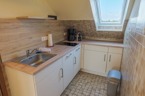 Apartamento, 1 quarto | Cozinha privada | Geladeira, cooktop, cafeteira/chaleira, chaleira elétrica