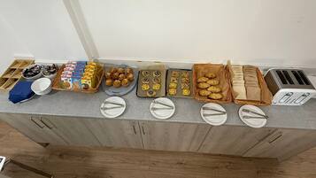 Daily self-serve breakfast (GBP 10.99 per person)