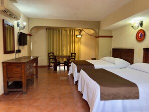 Standard Room, 2 Double Beds | Iron/ironing board, rollaway beds, free WiFi, bed sheets