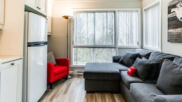 Apartment, 1 Schlafzimmer | Wohnzimmer | Flachbildfernseher, Kamin, Netflix