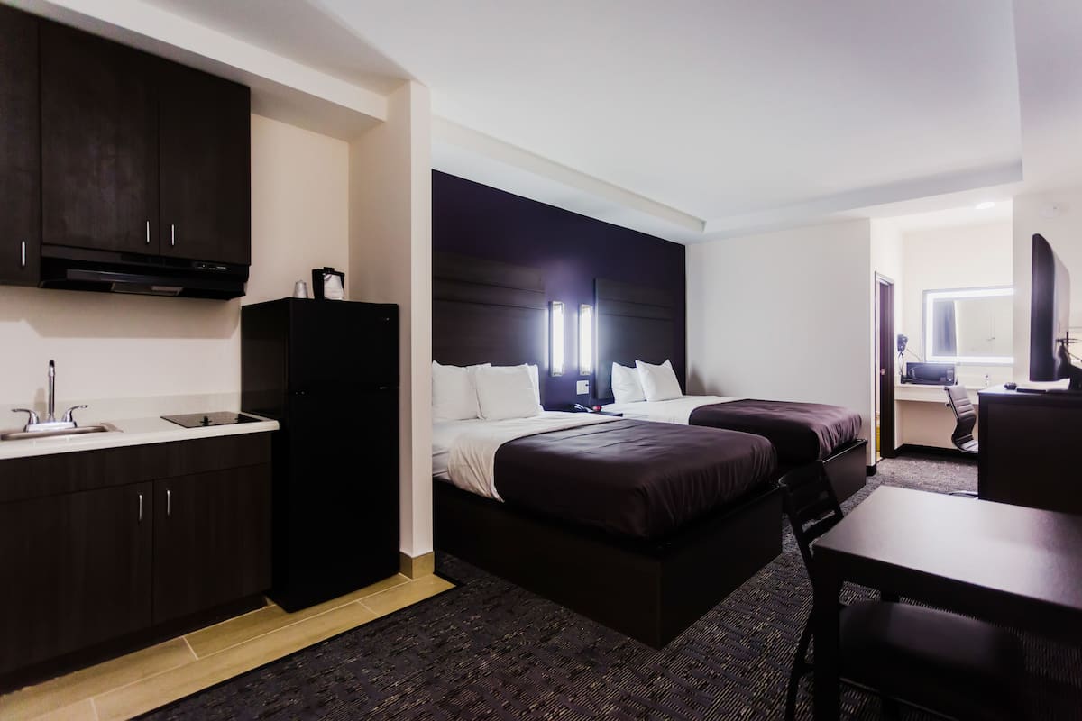Deluxe Double Room, 2 Queen Beds | Desk, laptop workspace, blackout drapes, free cribs/infant beds