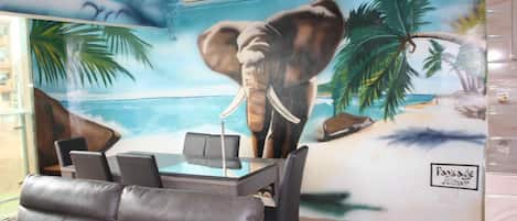 Business Apartment, 1 King Bed | Living area | Flat-screen TV