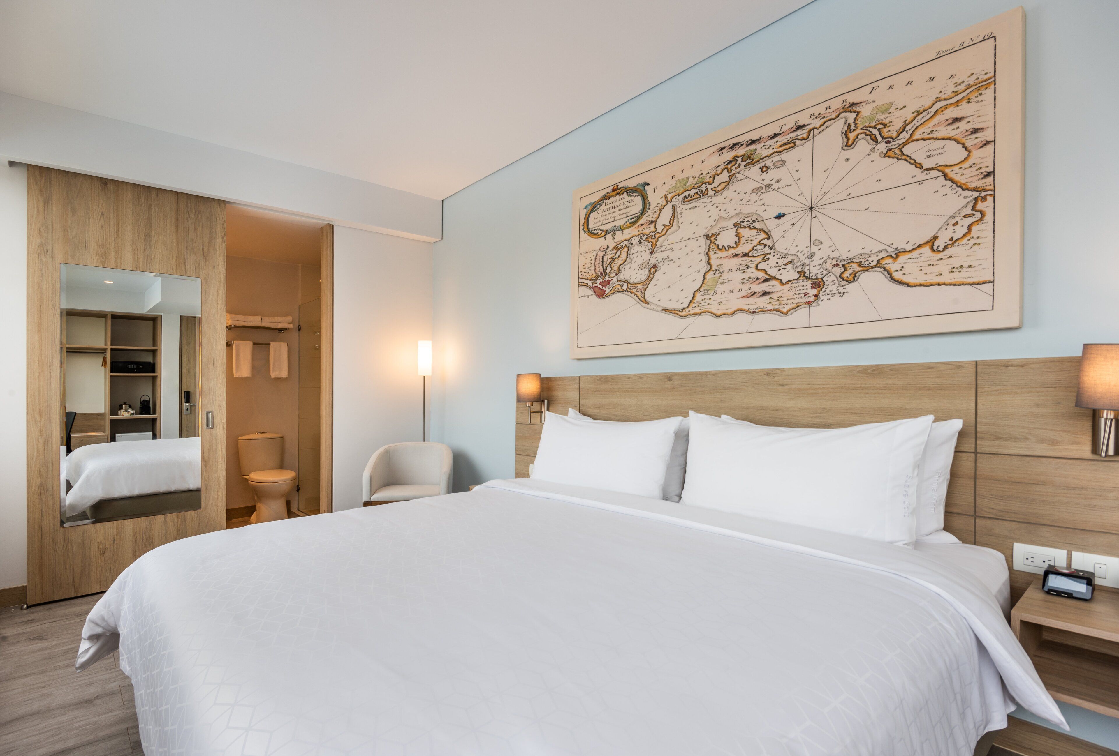 Premium bedding, down comforters, pillowtop beds, in-room safe