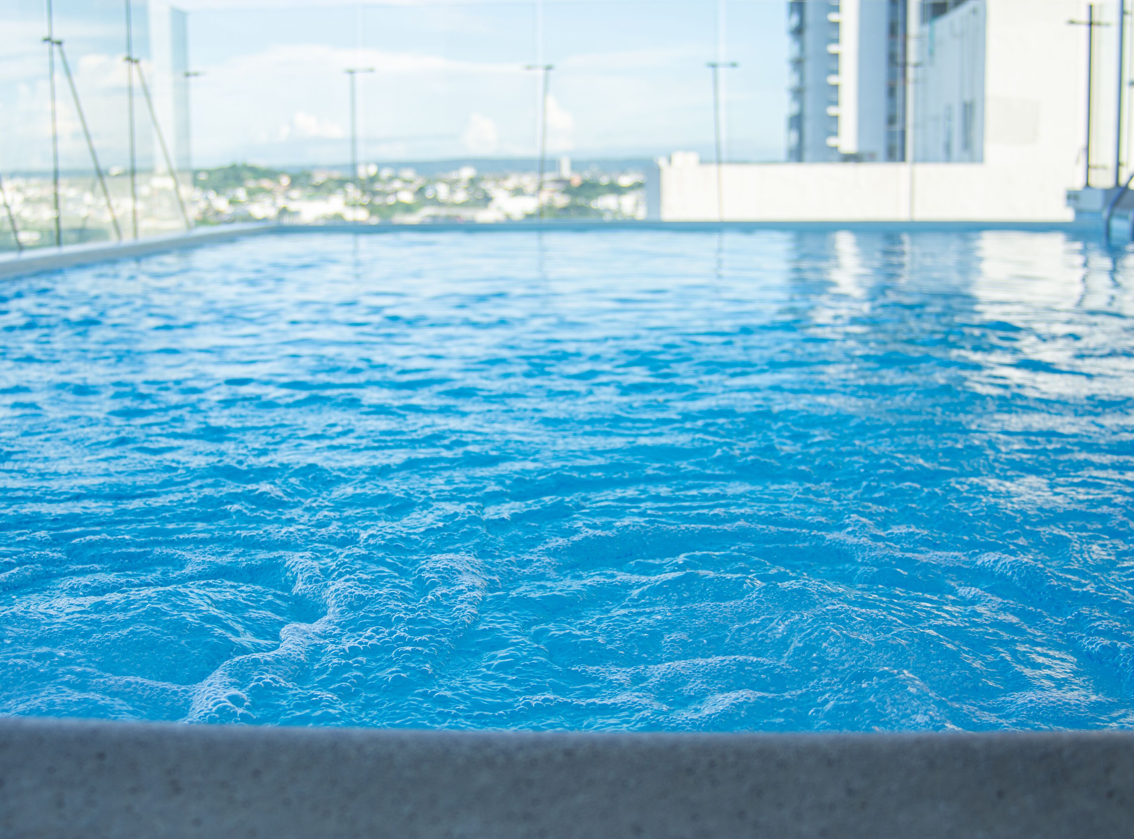 Outdoor pool, open 8:00 AM to 8:00 PM, sun loungers