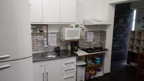 Shared fridge, microwave