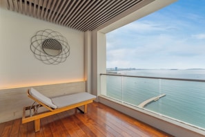 Standardværelse med 2 enkeltsenge - balkon - havudsigt | Strand-/havudsigt