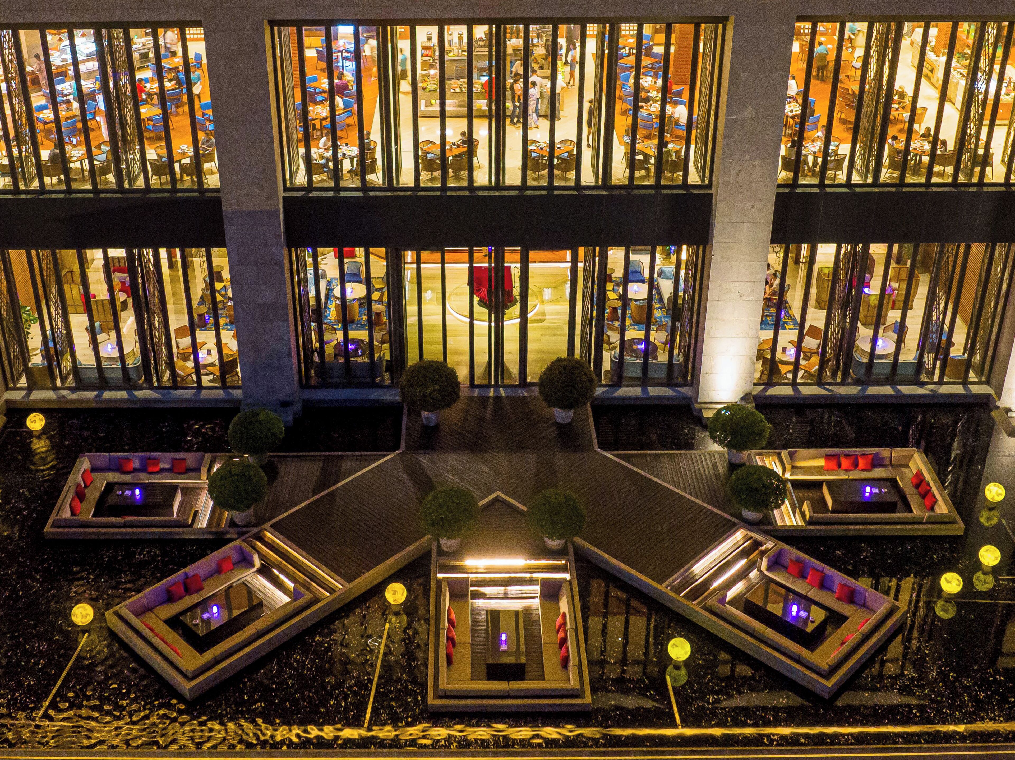 Outdoor banquet area