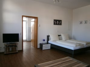 Apartamento Deluxe, no fumadores, cocina | Zona de estar | Una televisión de pantalla plana