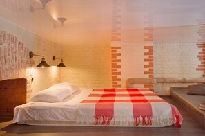 1 bedroom, premium bedding, blackout curtains, soundproofing