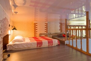 1 bedroom, premium bedding, blackout curtains, soundproofing