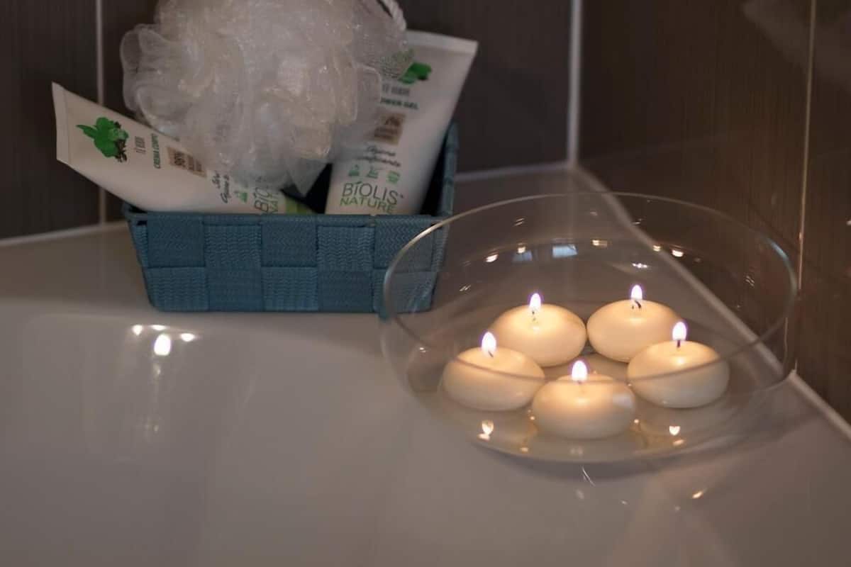 shower, free toiletries, hair dryer, slippers