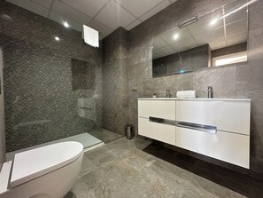 Dusche, Haartrockner, Handtücher
