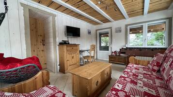 TV connectée, cheminée, jeux vidéo, lecteur de DVD