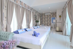 3 Schlafzimmer, individuell dekoriert, individuell eingerichtet