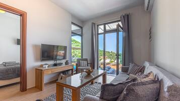 TV, fireplace, DVD player, stereo