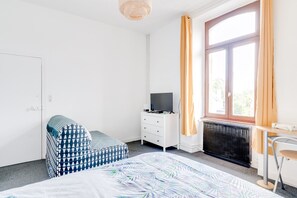 Individually decorated, individually furnished, desk, blackout curtains