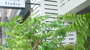 A building with a sign reading "12/14 HOME Studio" and lush green plants in front. - 12/14 HOME Studio (Bangkok)