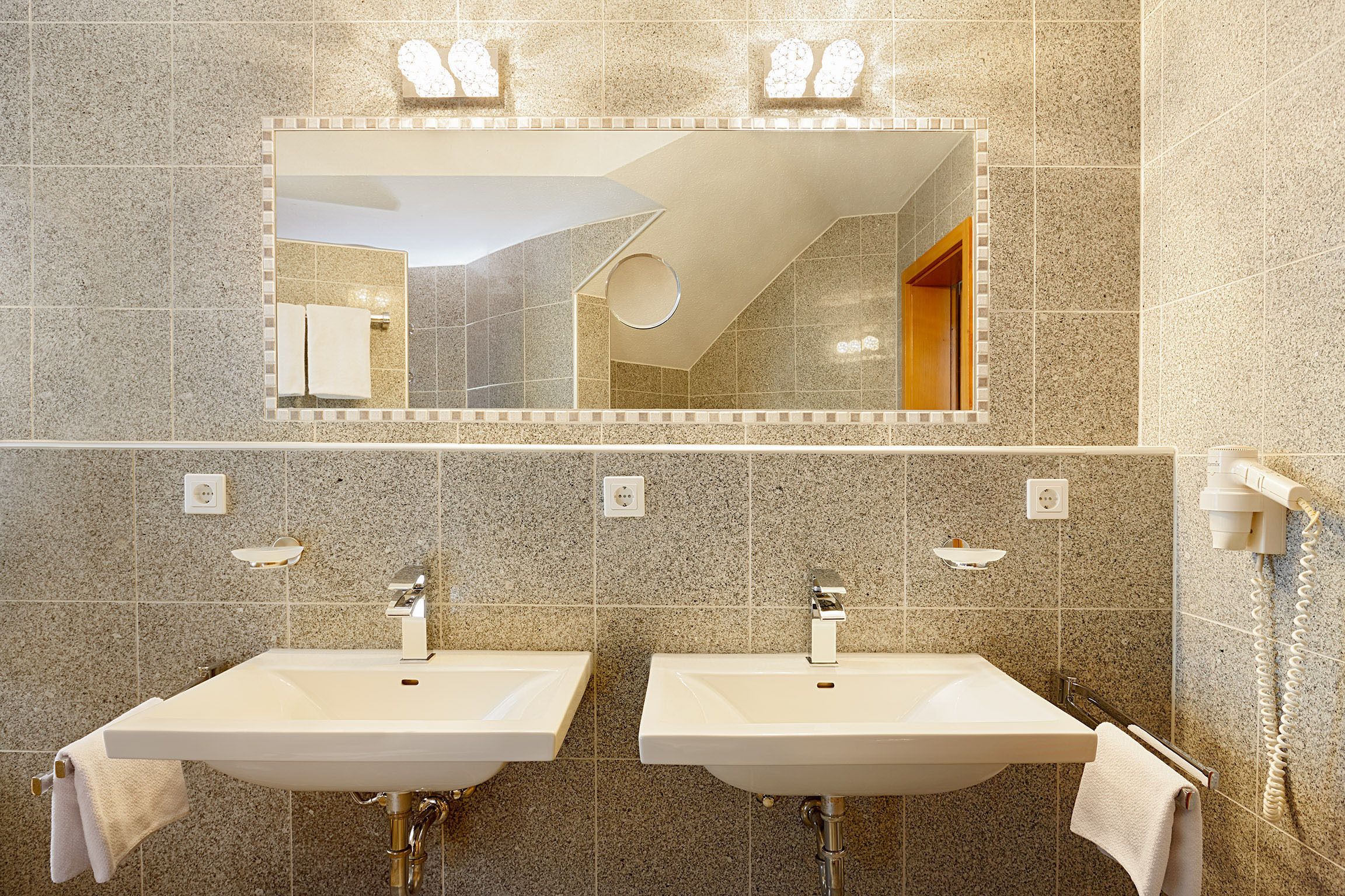 superior double room | bathroom | free toiletries, hair dryer, towels