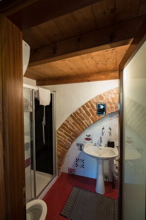 Dúplex, 2 camas individuales | Baño | Regadera, amenidades de baño gratuitas, secadora de cabello, bidet
