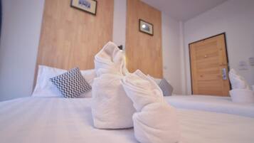 Desk, blackout drapes, free WiFi