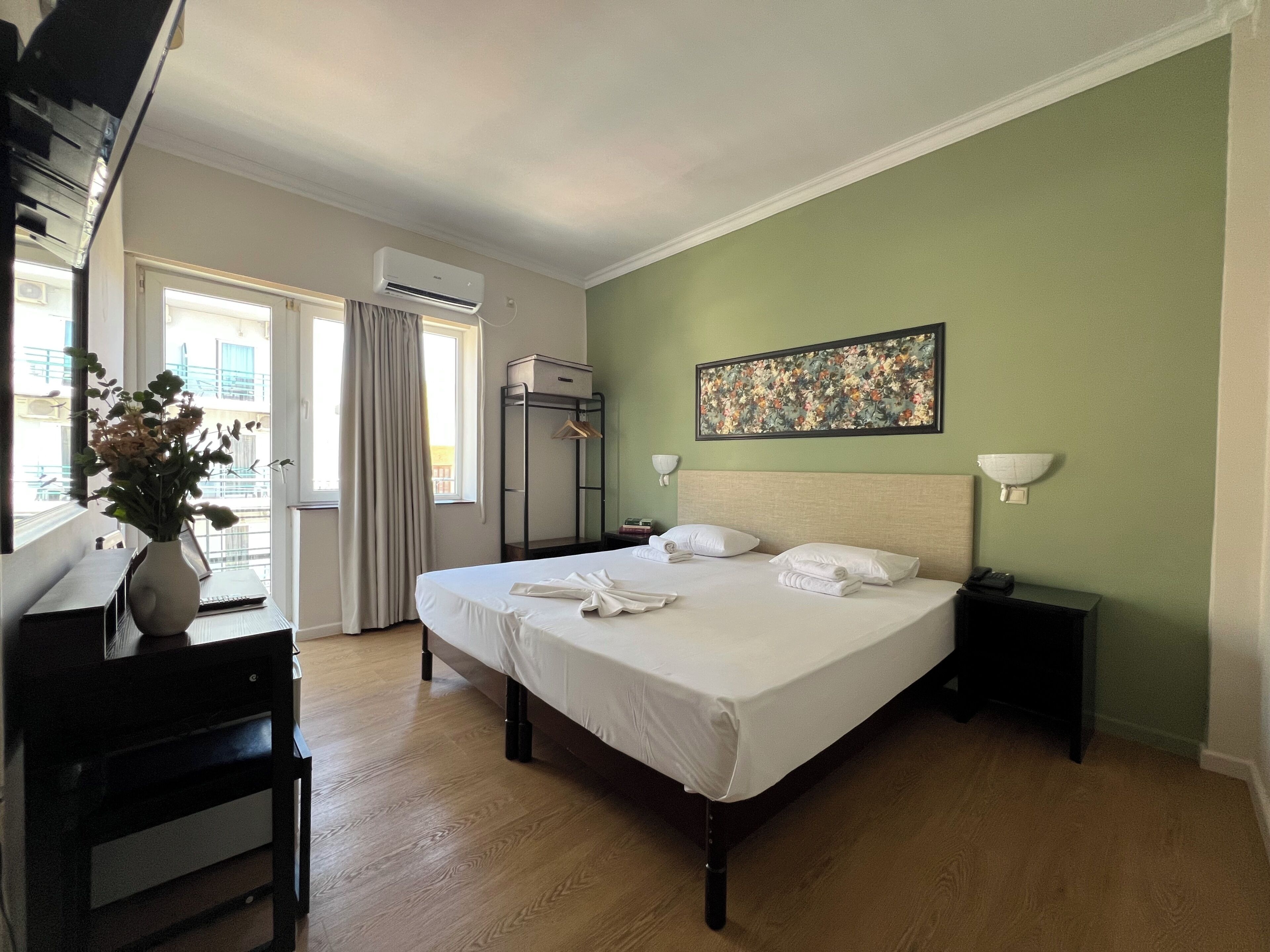 Double or Twin Room | Desk, laptop workspace, blackout drapes, iron/ironing board