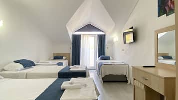 Economy Quadruple Room (Attic) | Desk, free WiFi, bed sheets