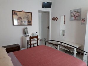 Desk, free WiFi, bed sheets