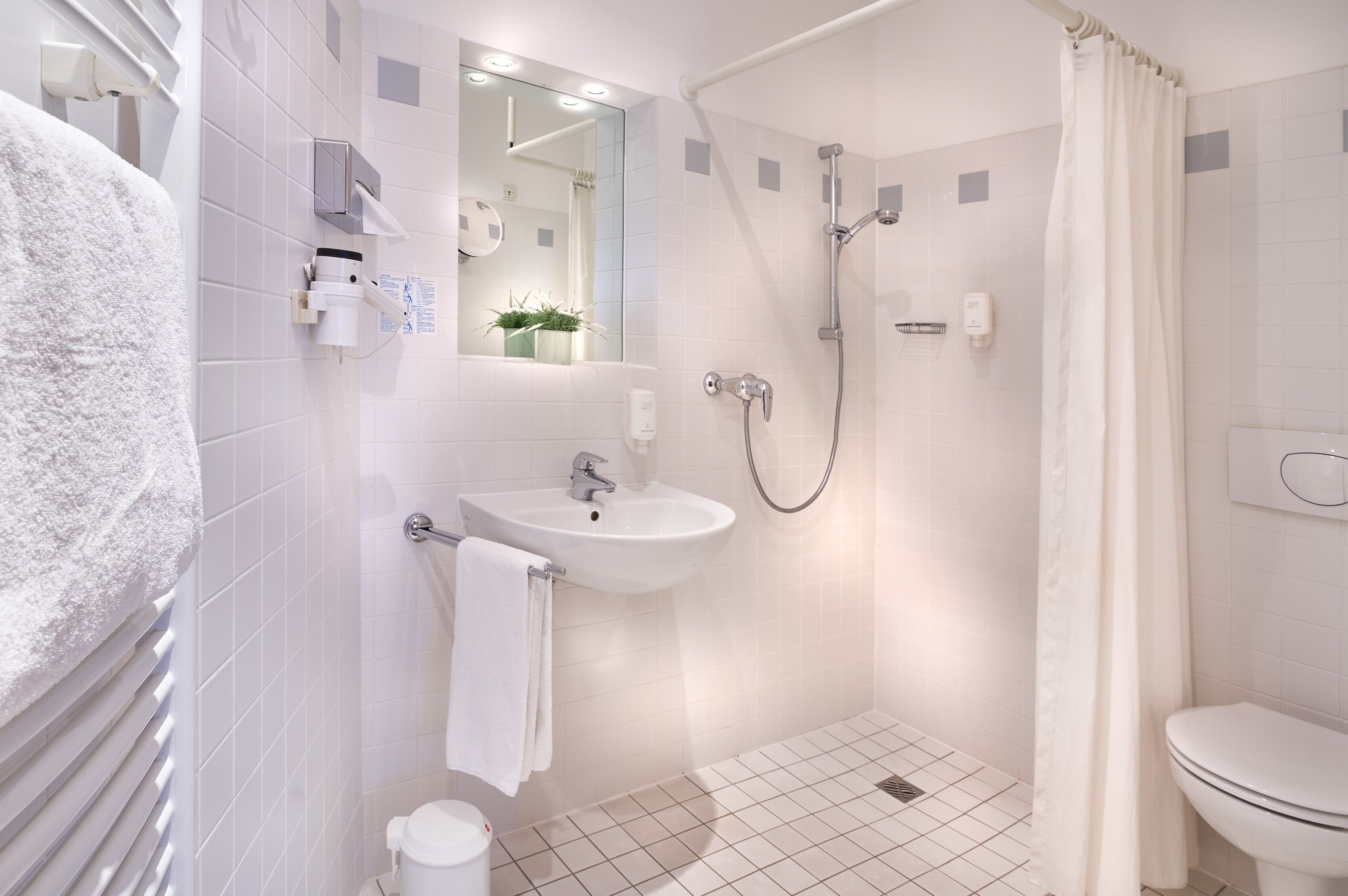 free toiletries, hair dryer, towels, soap