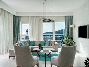 Loftsleilighet, sjøutsikt (Lustica Bay) | Sengetøy i egyptisk bomull, sengetøy av topp kvalitet og dundyner