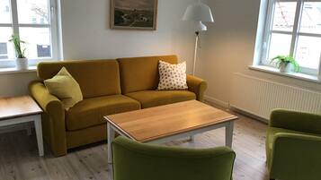 Superior Apartment, 1 Bedroom, Kitchen | Living area | 30-inch TV with cable channels