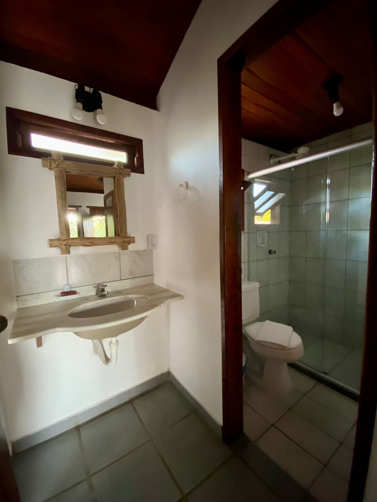 basic single room, lanai, garden view | bathroom | shower, hair dryer, towels
