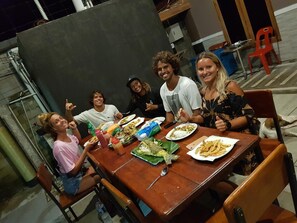 Breakfast, lunch, dinner served; local cuisine 