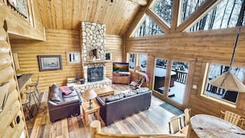 電視、壁爐、DVD 播放機