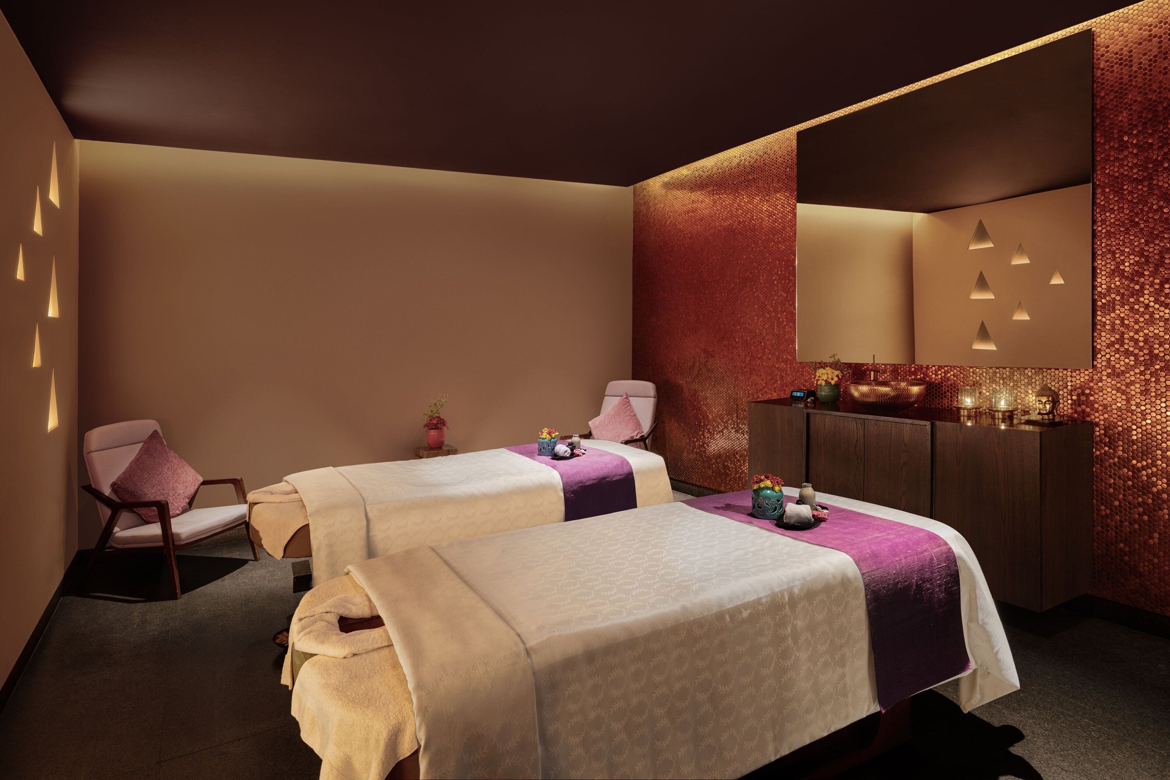 couples treatment room(s), steam room, body treatments, aromatherapy