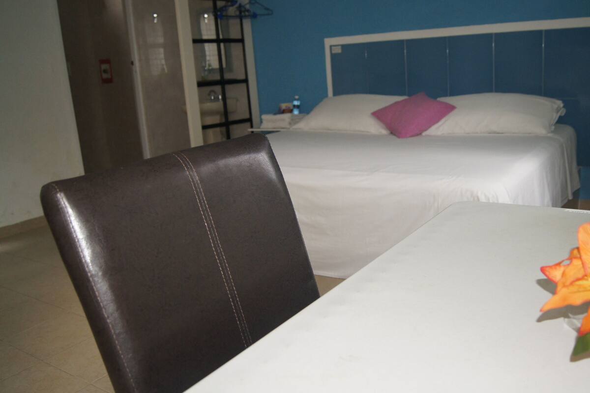 Desk, free WiFi, bed sheets