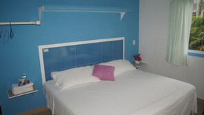 Desk, free WiFi, bed sheets