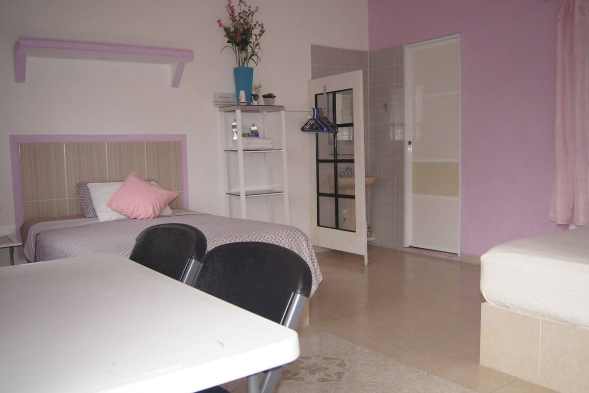 Desk, free WiFi, bed sheets