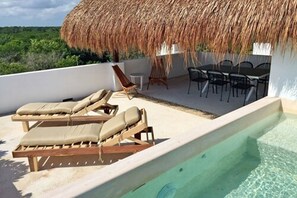 Design Apartment, 2 Bedrooms, Private Pool, Tower | Terrace/patio