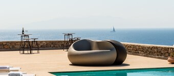 Upea Seaside Villa, St. John beach, yksityinen uima-allas, auringonlasku yli Delos