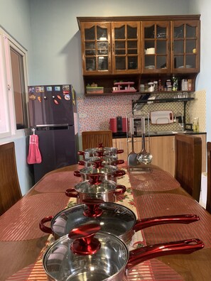 Family Townhome, 2 Bedrooms | Private kitchen | Full-size fridge, dining tables - Mactan Transient Townhouse (Lapu-Lapu)