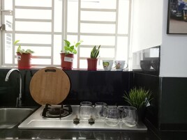 Apartment, 4 Bedrooms | Private kitchenette | Full-size fridge, microwave, stovetop, electric kettle