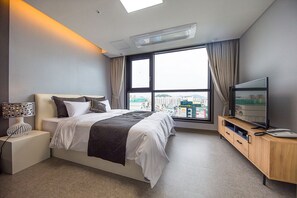 1 chambre, literie de qualité supérieure, couette en duvet d'oie