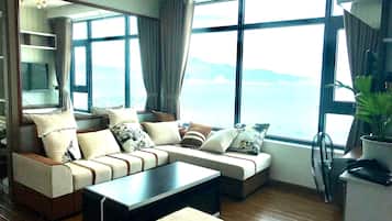 2 Bedrooms Apartment, Ocean View | Living area | LCD TV