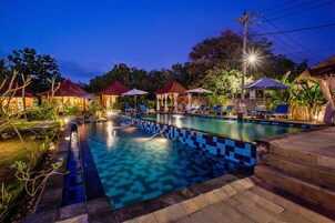 2 outdoor pools, pool umbrellas, sun loungers