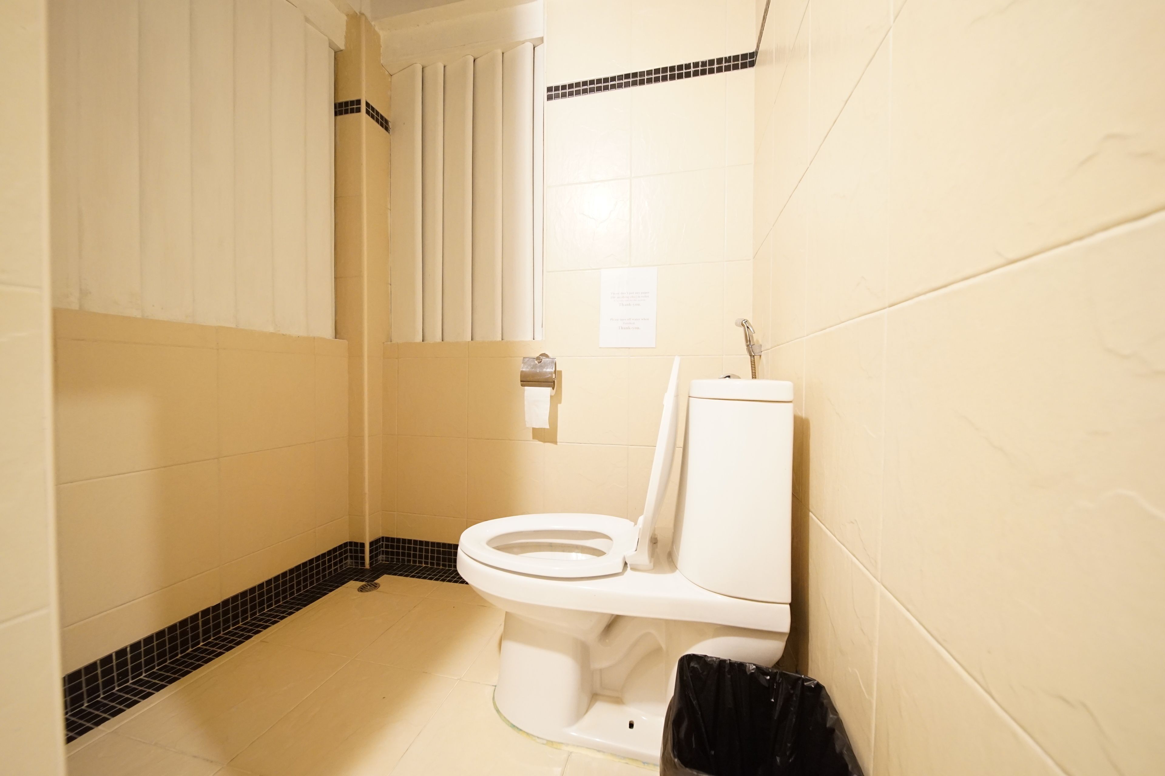 shower, free toiletries, slippers, bidet