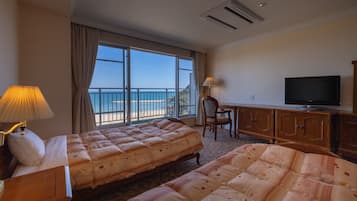 スタンダード ツインルーム シングルベッド 2 台 禁煙 オーシャンビュー | セーフティボックス (室内)、デスク、ノートパソコン用作業スペース、WiFi (無料)